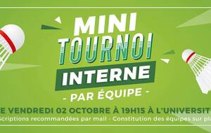 Tournoi Interne du 2 octobre 2020