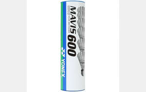 Tube 6 volants plastiques YONEX MAVIS 600