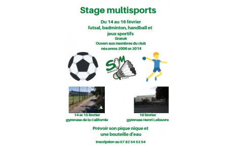 STAGE JEUNES 14, 15 ET 16 FÉVRIER